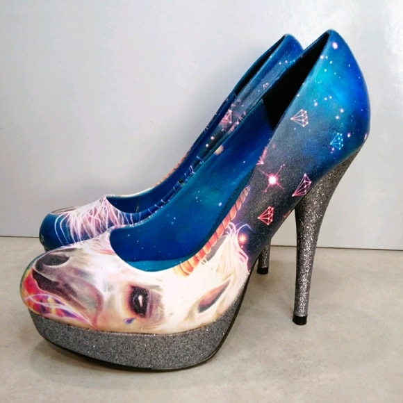 New Iron Fist Unicorn outer space high heels woman's Size US 10 - Picture 1 of 14